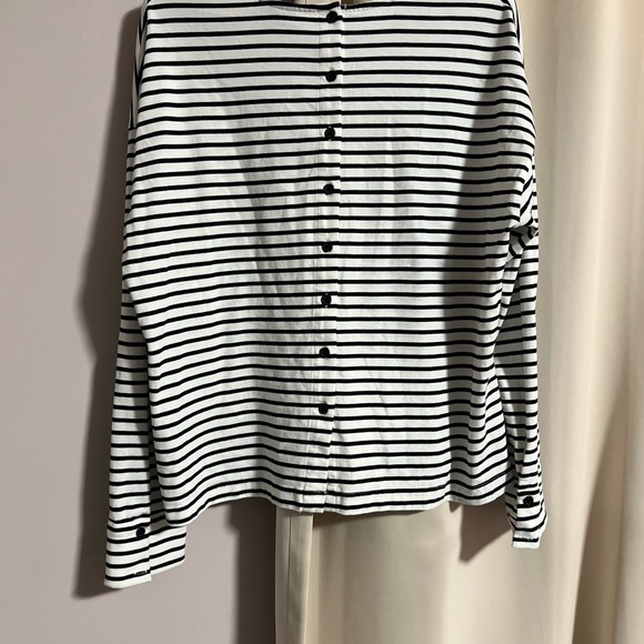 White/black striped shirt size L 100% Cotton - Picture 3 of 9